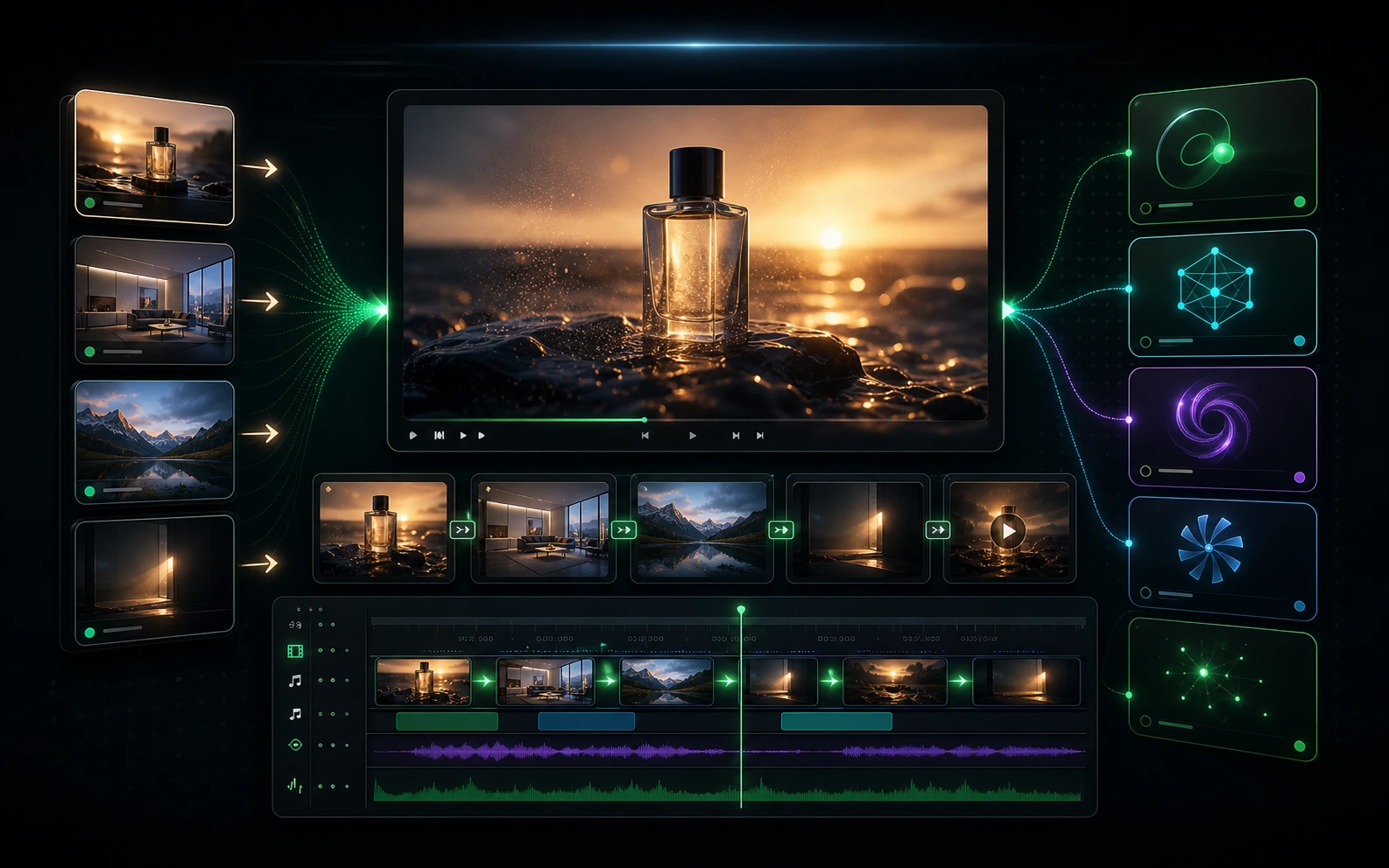 Bimg AI AI video generation workflow with storyboard and timeline